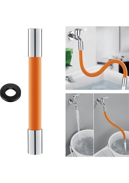 360 ° Mutfak Lavabo Dokunun Genişletici Uzatma Tüpü Lavabo Hortumu Aksesuarları 30 cm Turuncu (Yurt Dışından) fırsatları