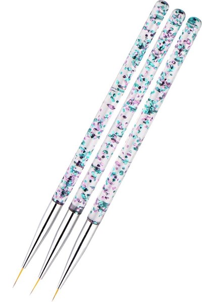 7/9 / 11MM Nail Art Liner Çizim Fırçası - Gümüş (Yurt Dışından)