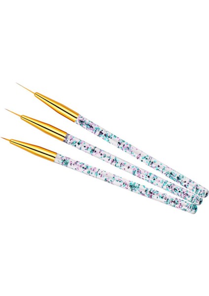 3 Adet Profesyonel Güzellik Nail Art Çizim Boyama Fırçaları Kalemler Altın Baoblaze(Yurt Dışından)