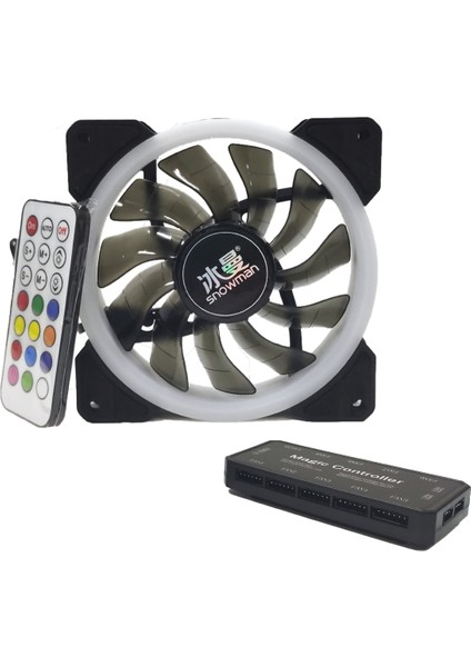 X120 Rgb Kasa Fanı 120MM x 4 Fan + Kontrolcü + Kumanda