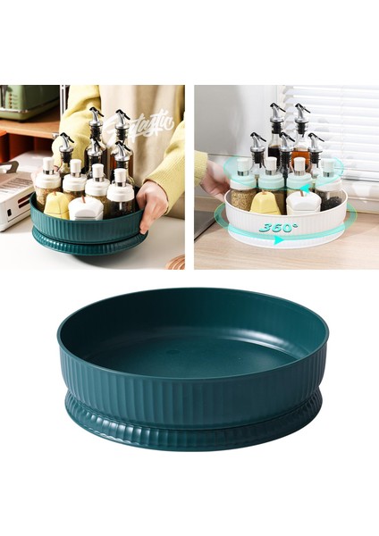 SunniMix Baharat Depolama Tepsi Tutucu Turntable Sundries Organizatör Mutfak Yatak Odası Yeşil (Yurt dışından)