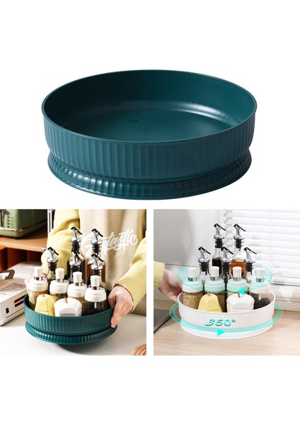 SunniMix Baharat Depolama Tepsi Tutucu Turntable Sundries Organizatör Mutfak Yatak Odası Yeşil (Yurt dışından)