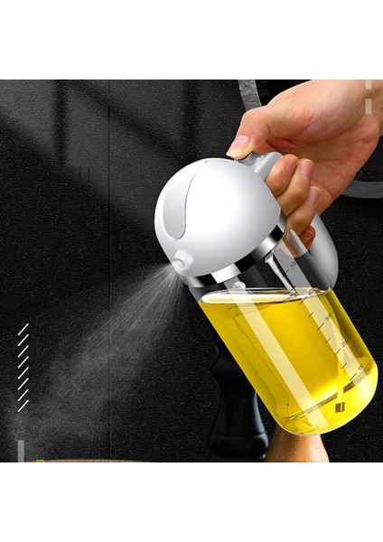 SunniMix 2 In 1 Zeytinyağı Sprey Şişesi Doldurulabilir Barbekü Cam Taşınabilir Sos Otomatik Çevirme Beyaz (Yurt dışından)