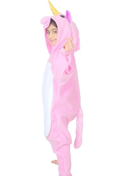 Çocuk Kigurumi Pembe Unicorn Kostümü modelleri