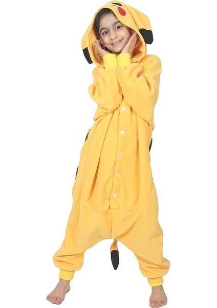 Çocuk Kigurumi Pikachu Kostümü
