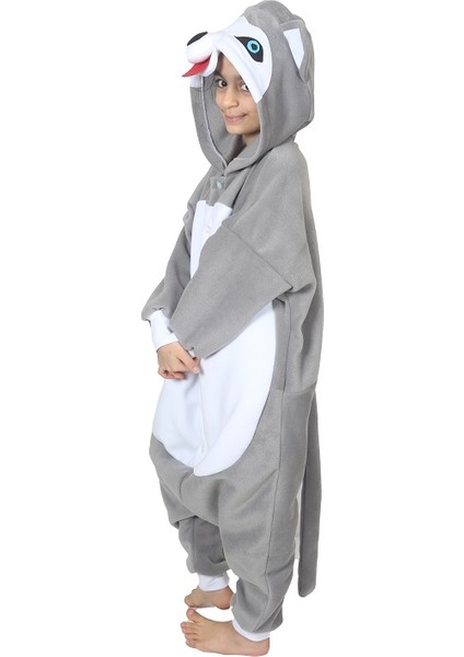 Çocuk Kigurumi Sibirya Kurdu Kurt Kostümü Hayvan Kostümü fiyatları