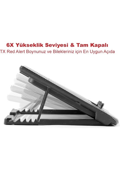 Notebook Laptop Soğutucu Ayarlanabilir 6 Fanlı Yüksek Soğutma Tx Siyah