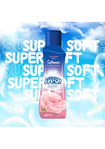 Ultra Fresh Çamaşır Yumuşatıcısı Gül 4 x 1000 ml