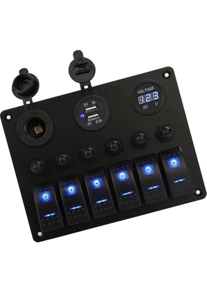 Büyük Performans 6gang Araba Deniz Tekne Devresi Açık / Kapalı Rocker Anahtarı Paneli (Yurt Dışından)