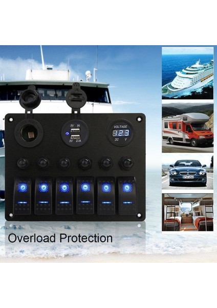 Büyük Performans 6gang Araba Deniz Tekne Devresi Açık / Kapalı Rocker Anahtarı Paneli (Yurt Dışından) fırsatları
