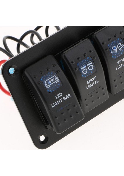 Rv Araba Deniz Tekne 6 Gang Devre Kesici LED Kontrol Rocker Anahtarı Paneli (Yurt Dışından)