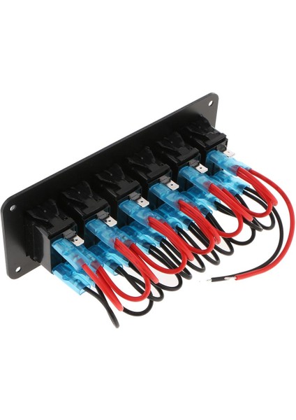 Rv Araba Deniz Tekne 6 Gang Devre Kesici LED Kontrol Rocker Anahtarı Paneli (Yurt Dışından)