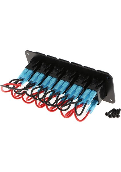Rv Araba Deniz Tekne 6 Gang Devre Kesici LED Kontrol Rocker Anahtarı Paneli (Yurt Dışından)