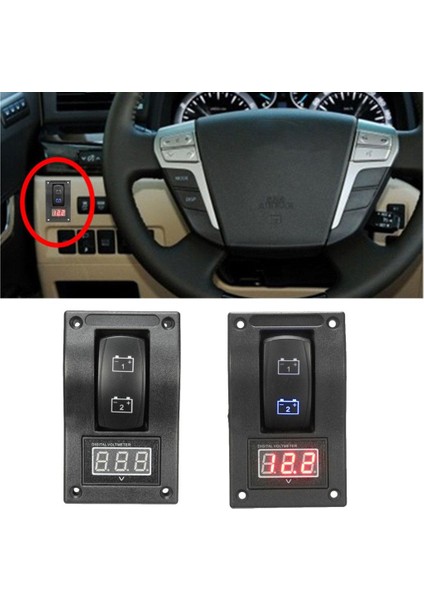 Dc 12 V Araba Tekne Çift Pil Test Paneli Rocker Anahtarı LED (Yurt Dışından) fırsatları