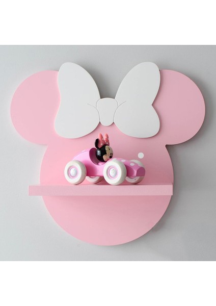 Minnie Mouse Çocuk Odası Dekoratif Raf Pembe-Pembe