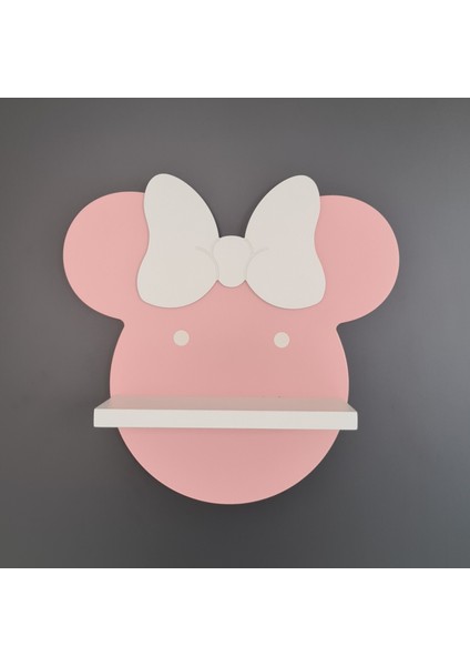 Minnie Mouse Çocuk Odası Rafı Pembe-Beyaz