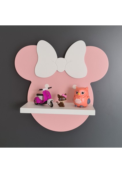 Minnie Mouse Çocuk Odası Rafı Pembe-Beyaz