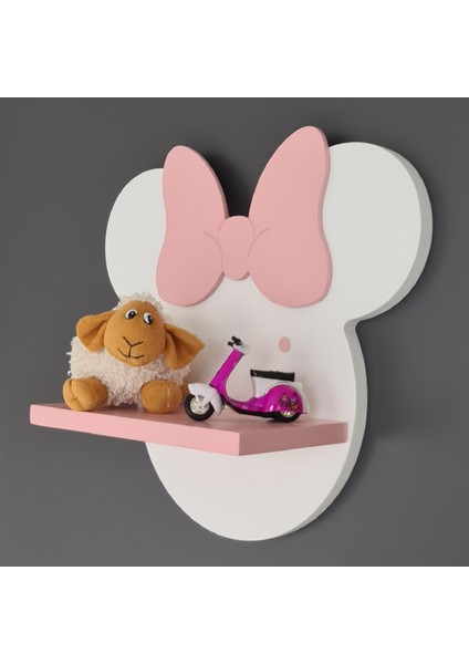 Minnie Mouse Çocuk Odası Rafı Beyaz-Pembe fiyatları
