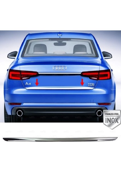 Audi A4 Krom Bagaj Alt Çıtası 2015> Paslanmaz Çelik