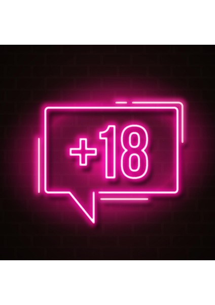 +18 Yazılı Etiket (15X15 cm 5 Adet)