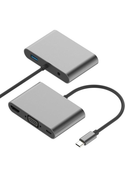 BYL-2002 Usb-C To Hdtv VGA & Audio & USB & Pd Çevirici