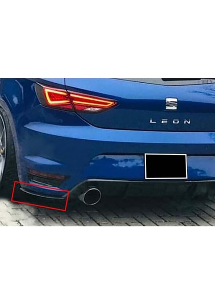 Seat Leon Mk3.5 Arka Tampon Fr Aero Flap Seti Piona Black , Abs Plastik