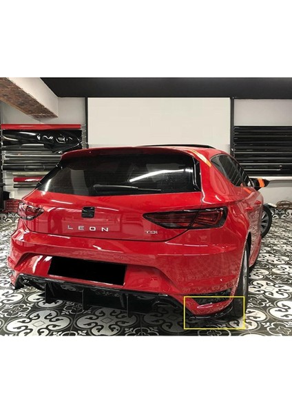 Seat Leon Mk3.5 Arka Tampon Fr Aero Flap Seti Piona Black , Abs Plastik