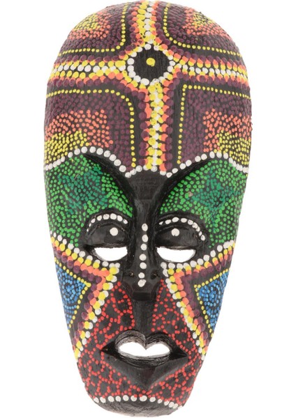 Afrika Stil Yüz El Oyma Ahşap Maske Boyalı Duvar Asılı Halk Sanatı 50 cm (Yurt Dışından) fiyatları