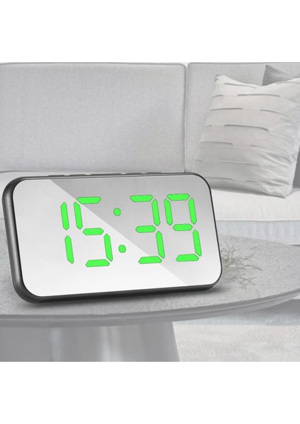 Dijital LED Masası Çalar Saat Ayna Ekran USB Erteleme Sıcaklık Saati Yeşil (Yurt Dışından) modelleri