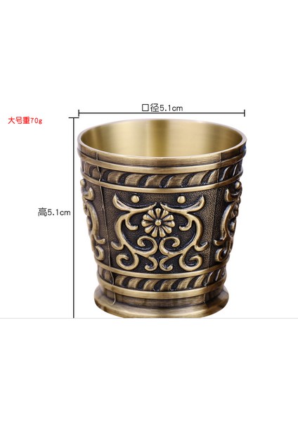 Yaratıcı Retro Şarap Kupası El Yapımı Likör Tumbler High End Bakır Kadeh Su Kupa Kabartmalı Oyma Desen El Sanatları Drinkware | Bira Steins (Yurt Dışından) fırsatları