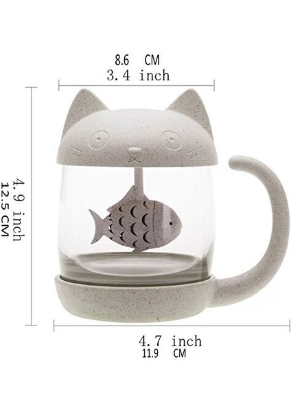 sevimli Kedi 250 Ml Cam Bardak Çay Kupa Balık İle Demlik Süzgeç Filtre Çay Bardağı Ev Ofisleri Drinkware Teaware Mutfak Aksesuarları | Bira Steins (Yurt Dışından) fırsatları