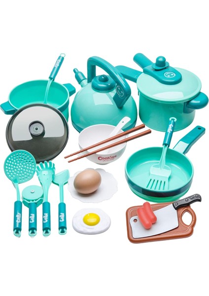 20X Pretend Pot ve Tavalar Setleri Oyuncaklar Tencere Öğrenme Oyuncaklar Hediye Bebek Yeşil Için (Yurt Dışından)
