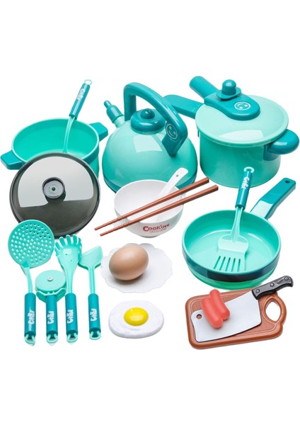 20X Pretend Pot ve Tavalar Setleri Oyuncaklar Tencere Öğrenme Oyuncaklar Hediye Bebek Yeşil Için (Yurt Dışından)
