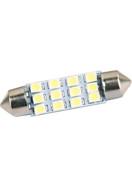 Beyaz Araba Iç Kubbe 3528 12 Smd LED Festoon Ampul Haritası Işık Lambası 42MM 12 V (Yurt Dışından)