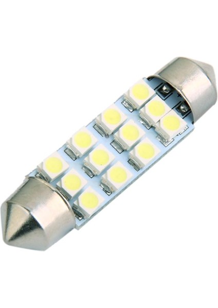Beyaz Araba Iç Kubbe 3528 12 Smd LED Festoon Ampul Haritası Işık Lambası 42MM 12 V (Yurt Dışından) modelleri