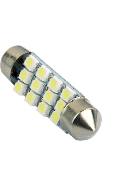 Beyaz Araba Iç Kubbe 3528 12 Smd LED Festoon Ampul Haritası Işık Lambası 42MM 12 V (Yurt Dışından) fırsatları