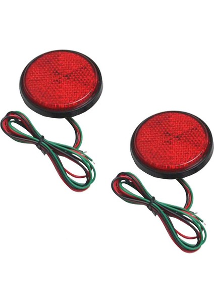 2 Adet 12 V Yuvarlak Reflektör LED Arka Kuyruk Fren Durdurma Işık 3 Ile Kırmızı (Yurt Dışından)