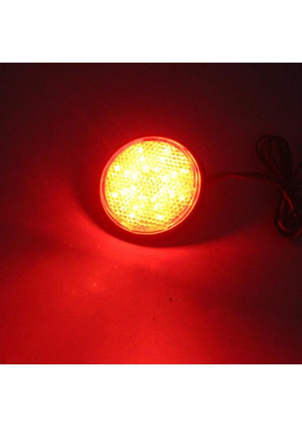2 Adet 12 V Yuvarlak Reflektör LED Arka Kuyruk Fren Durdurma Işık 3 Ile Kırmızı (Yurt Dışından)