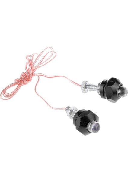 2 Adet Motosiklet 6mm Plaka Çerçevesi LED Işık Flaşı Yanıp Sönen-Siyah (Yurt Dışından)