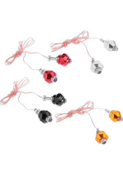 2 Adet Motosiklet 6mm Plaka Çerçevesi LED Işık Flaşı Yanıp Sönen-Siyah (Yurt Dışından) modelleri