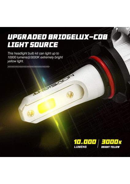 2 Parça Oto Araba LED Far Ampuller Değiştirme 5000LM 36W / Ampul 360 Derece - Gümüş 9005 (Yurt Dışından) fırsatları