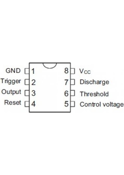 NE555 Dip-8 Zamanlayıcı - Osilatör - Pulse Jeneratör Entegresi