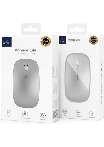 Wimice Lite WM102 Wireless Kablosuz Mouse - 2.4 Ghz - Şarjlı 450 Mah - Tak & Çalıştır