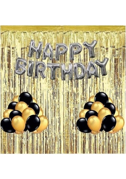 Yetişkin Doğum Günü Seti Happy Bırthday - Balon ve Perdeli