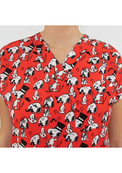 Kırmızı Snoopy Desenli Likralı Alt Üst Takım indirimleri