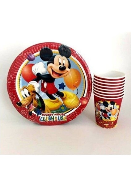 Mıckey Mouse Tabak, Bardak Seti 8 Kişilik