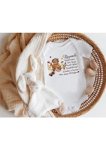 Niles Baby Design For Baby Teyzemle Başınıza Tatlı Işler Öğrebilirim Yazılı Kısa Kol Zıbın