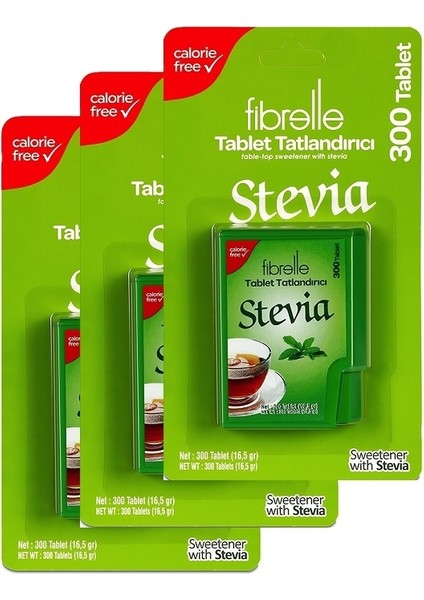 Stevialı Tablet Tatlandırıcı 300'LÜ Kutu x 3