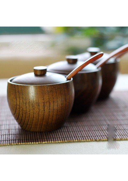 Generic Retro Baharat Kavanoz Baharat Kapak ile Şeker Kase Ahşap Baharat Kutusu Mutfak Aracı Tuz Saklama Kutusu Mutfak Çeşni Kutusu | Şeker Kasesi | Şeker Kasesi Kapak Baharatlar Çeşni (Yurt Dışından)