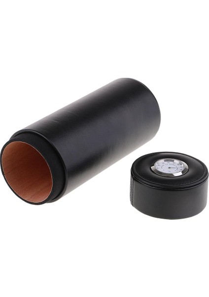 Pu + Cedarwood Seyahat Puro Tüp Taşınabilir Kavanoz Açık Nemlendirici W Higrometre Siyah (Yurt Dışından)